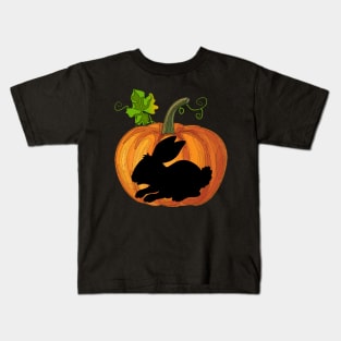 Bunny in pumpkin Kids T-Shirt